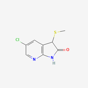 2H-Pyrrolo[2,3-b]pyridin-2-one, 5-chloro-1,3-dihydro-3-(methylthio)-