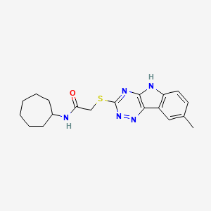 Acetamide,N-cycloheptyl-2-[(8-methyl-2H-1,2,4-triazino[5,6-B]indol-3-YL)thio]-