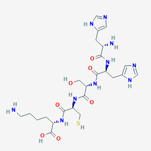 molecular formula C24H38N10O7S B12596531 L-Histidyl-L-histidyl-L-seryl-L-cysteinyl-L-lysine CAS No. 915775-27-8