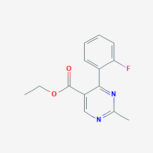 molecular formula C14H13FN2O2 B12596542 Ethyl 4-(2-fluorophenyl)-2-methylpyrimidine-5-carboxylate 