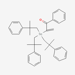 2-Propen-1-one, 1-phenyl-2-[tris(2-methyl-2-phenylpropyl)stannyl]-