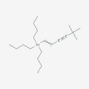 molecular formula C20H38Sn B12596615 Tributyl(5,5-dimethylhex-1-EN-3-YN-1-YL)stannane CAS No. 650605-83-7