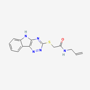 molecular formula C14H13N5OS B12596631 Acetamide,N-2-allyl-2-(2H-1,2,4-triazino[5,6-B]indol-3-ylthio)- 