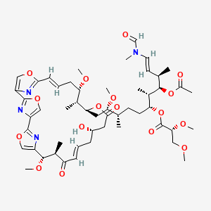 [(E,3R,4R,5S,6R,9S,10S)-4-acetyloxy-1-[formyl(methyl)amino]-11-[(10S,11R,13E,16S,20S,21R,22S,24E)-16-hydroxy-10,22-dimethoxy-11,21-dimethyl-12,18-dioxo-3,7,19,27-tetraoxa-29,30,31-triazatetracyclo[24.2.1.12,5.16,9]hentriaconta-1(28),2(31),4,6(30),8,13,24,26(29)-octaen-20-yl]-10-methoxy-3,5,9-trimethylundec-1-en-6-yl] (2R)-2,3-dimethoxypropanoate