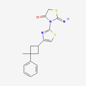 4-Thiazolidinone, 2-imino-3-[4-(3-methyl-3-phenylcyclobutyl)-2-thiazolyl]-