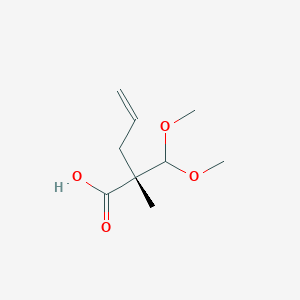 molecular formula C9H16O4 B12596737 (2R)-2-(dimethoxymethyl)-2-methylpent-4-enoic acid CAS No. 647844-04-0