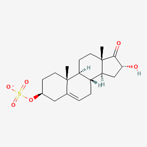 molecular formula C19H27O6S- B1259674 16alpha-Hydroxydehydroepiandrosterone 3-sulfate(1-) 