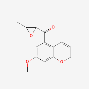 molecular formula C15H16O4 B12596773 (2,3-Dimethyloxiran-2-yl)(7-methoxy-2H-1-benzopyran-5-yl)methanone CAS No. 876345-08-3