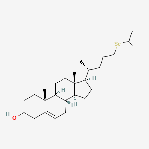 molecular formula C27H46OSe B1259678 (8S,9S,10R,13R,14S,17R)-10,13-dimethyl-17-[(2R)-5-propan-2-ylselanylpentan-2-yl]-2,3,4,7,8,9,11,12,14,15,16,17-dodecahydro-1H-cyclopenta[a]phenanthren-3-ol 