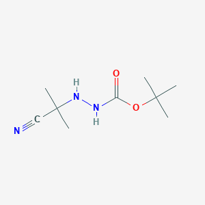 molecular formula C9H17N3O2 B12596838 tert-Butyl 2-(2-cyanopropan-2-yl)hydrazine-1-carboxylate CAS No. 625088-17-7