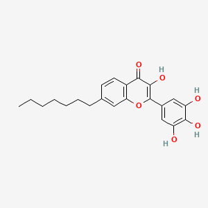 7-Heptyl-3-hydroxy-2-(3,4,5-trihydroxyphenyl)-4H-1-benzopyran-4-one