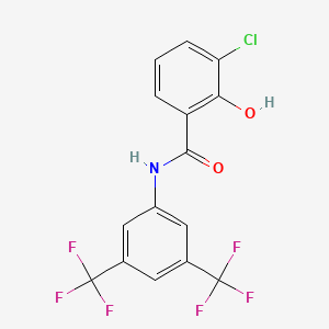 molecular formula C15H8ClF6NO2 B12596920 N-[3,5-Bis(trifluoromethyl)phenyl]-3-chloro-2-hydroxybenzamide CAS No. 634184-93-3