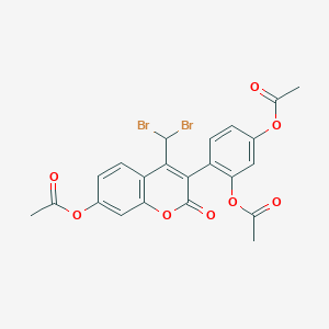 4-[7-(Acetyloxy)-4-(dibromomethyl)-2-oxo-2H-1-benzopyran-3-yl]-1,3-phenylene diacetate