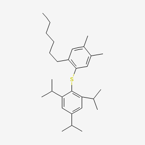 2-[(2-Hexyl-4,5-dimethylphenyl)sulfanyl]-1,3,5-tri(propan-2-yl)benzene