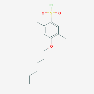 4-(Hexyloxy)-2,5-dimethylbenzene-1-sulfonyl chloride