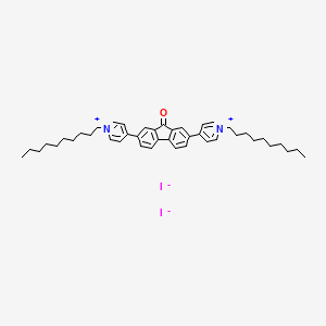 molecular formula C43H56I2N2O B12597049 4,4'-(9-Oxo-9H-fluorene-2,7-diyl)bis(1-decylpyridin-1-ium) diiodide CAS No. 651049-11-5