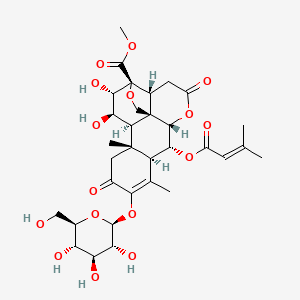 methyl (1R,2R,6S,7R,8R,13R,14R,15R,16S,17S)-15,16-dihydroxy-9,13-dimethyl-7-(3-methylbut-2-enoyloxy)-4,11-dioxo-10-[(2S,3R,4S,5S,6R)-3,4,5-trihydroxy-6-(hydroxymethyl)oxan-2-yl]oxy-5,18-dioxapentacyclo[12.5.0.01,6.02,17.08,13]nonadec-9-ene-17-carboxylate