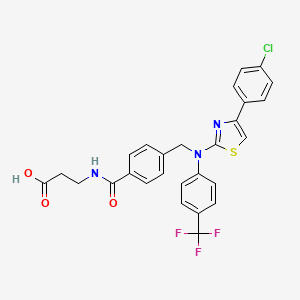 molecular formula C27H21ClF3N3O3S B12597060 beta-Alanine, N-[4-[[[4-(4-chlorophenyl)-2-thiazolyl][4-(trifluoromethyl)phenyl]amino]methyl]benzoyl]- 