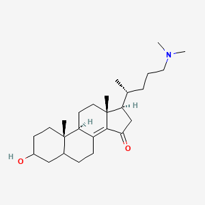 molecular formula C26H43NO2 B1259707 (9R,10S,13R,17R)-17-[(2R)-5-(dimethylamino)pentan-2-yl]-3-hydroxy-10,13-dimethyl-1,2,3,4,5,6,7,9,11,12,16,17-dodecahydrocyclopenta[a]phenanthren-15-one 