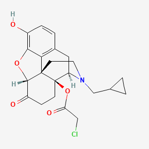 molecular formula C22H24ClNO5 B1259708 Morphinan-6-one, 14-((chloroacetyl)oxy)-17-(cyclopropylmethyl)-4,5-epoxy-3-hydroxy-, (5alpha)- CAS No. 82975-76-6