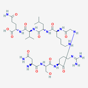 molecular formula C37H68N14O12 B12597136 L-Asparaginyl-L-seryl-N~5~-(diaminomethylidene)-L-ornithylglycyl-L-lysyl-L-leucyl-L-valyl-L-glutamine CAS No. 881188-39-2