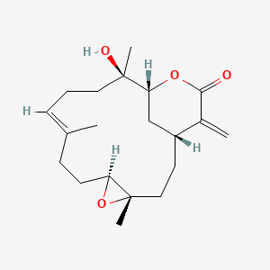 (1R,4S,6S,9E,13R,14R)-13-hydroxy-4,9,13-trimethyl-17-methylidene-5,15-dioxatricyclo[12.3.1.04,6]octadec-9-en-16-one