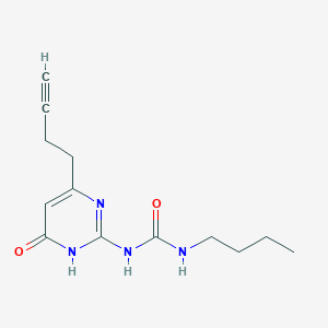 N-Butyl-N'-[6-(but-3-yn-1-yl)-4-oxo-1,4-dihydropyrimidin-2-yl]urea