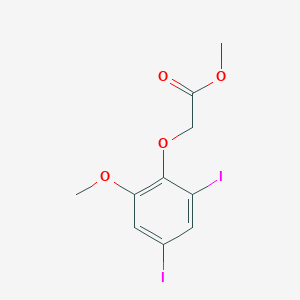 molecular formula C10H10I2O4 B12597279 Acetic acid, (2,4-diiodo-6-methoxyphenoxy)-, methyl ester CAS No. 646054-34-4