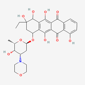 9-Ethyl-4,6,9,10,11-pentahydroxy-7-[(2R,4S,5S,6S)-5-hydroxy-6-methyl-4-morpholin-4-yloxan-2-yl]oxy-8,10-dihydro-7H-tetracene-5,12-dione