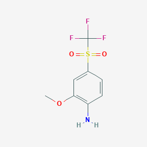 molecular formula C8H8F3NO3S B12597343 2-Methoxy-4-(trifluoromethylsulfonyl)benzenamine CAS No. 914776-02-6