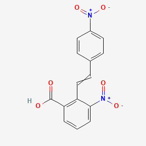 molecular formula C15H10N2O6 B12597368 3-Nitro-2-[2-(4-nitrophenyl)ethenyl]benzoic acid CAS No. 917614-71-2