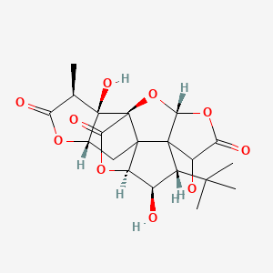 molecular formula C20H24O10 B1259745 (1R,3R,6R,8S,9R,10S,13S,16S,17R)-8-tert-butyl-6,9,17-trihydroxy-16-methyl-2,4,14,19-tetraoxahexacyclo[8.7.2.01,11.03,7.07,11.013,17]nonadecane-5,15,18-trione 
