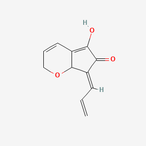 molecular formula C11H10O3 B1259746 5-hydroxy-7-prop-2-en-(E)-ylidene-7,7a-dihydro-2H-cyclopenta[b]pyran-6-one 
