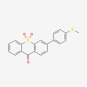 molecular formula C20H14O3S2 B12597555 9H-Thioxanthen-9-one, 3-[4-(methylthio)phenyl]-, 10,10-dioxide CAS No. 890045-44-0