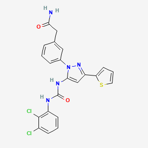 2-{3-[(5E)-5-{[(2,3-dichlorophenyl)carbamoyl]imino}-3-thiophen-2-yl-2,5-dihydro-1H-pyrazol-1-yl]phenyl}acetamide