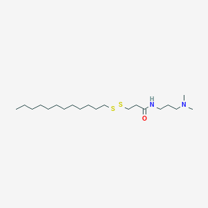 molecular formula C20H42N2OS2 B12597637 N-[3-(Dimethylamino)propyl]-3-(dodecyldisulfanyl)propanamide CAS No. 639070-60-3