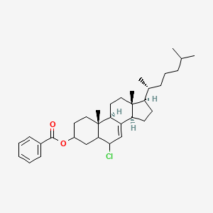 molecular formula C34H49ClO2 B1259768 [(9R,10R,13R,14R,17R)-6-chloro-10,13-dimethyl-17-[(2R)-6-methylheptan-2-yl]-2,3,4,5,6,9,11,12,14,15,16,17-dodecahydro-1H-cyclopenta[a]phenanthren-3-yl] benzoate 