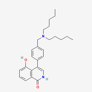 molecular formula C26H34N2O2 B12597696 4-{4-[(Dipentylamino)methyl]phenyl}-5-hydroxyisoquinolin-1(2H)-one CAS No. 651029-13-9