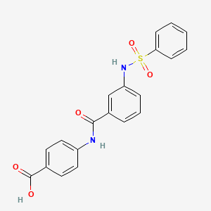 molecular formula C20H16N2O5S B12597709 4-(3-Benzenesulfonylamino-benzoylamino)-benzoic acid CAS No. 916167-35-6