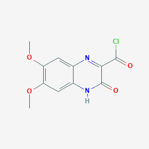 molecular formula C11H9ClN2O4 B12597714 6,7-Dimethoxy-3-oxo-3,4-dihydroquinoxaline-2-carbonyl chloride CAS No. 916156-50-8