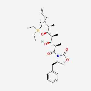 molecular formula C29H45NO5Si B12597760 (4R)-4-Benzyl-3-{(2R,3S,4S,5S,6S)-3-hydroxy-2,4,6-trimethyl-5-[(triethylsilyl)oxy]deca-7,9-dienoyl}-1,3-oxazolidin-2-one CAS No. 649755-89-5