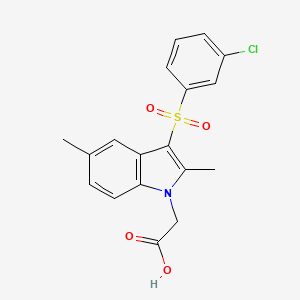 2-[3-(3-Chlorophenyl)sulfonyl-2,5-dimethylindol-1-yl]acetic acid