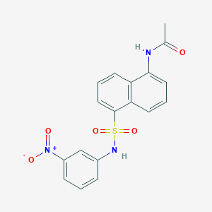 molecular formula C18H15N3O5S B12597798 N-{5-[(3-Nitrophenyl)sulfamoyl]naphthalen-1-yl}acetamide CAS No. 648899-33-6