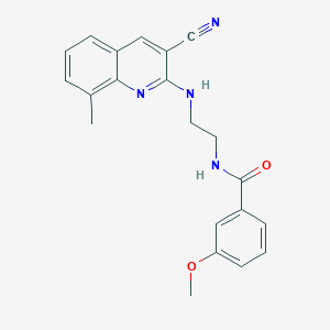 N-{2-[(3-Cyano-8-methyl-2-quinolinyl)amino]ethyl}-3-methoxybenzamide