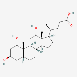 molecular formula C24H40O5 B1259784 1beta,3alpha,12alpha-Trihydroxy-5beta-cholanoic acid CAS No. 70050-65-6