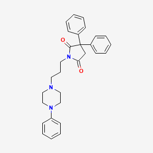 molecular formula C29H31N3O2 B12597840 2,5-Pyrrolidinedione, 3,3-diphenyl-1-[3-(4-phenyl-1-piperazinyl)propyl]- CAS No. 650617-02-0