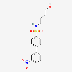 molecular formula C16H18N2O5S B12597882 [1,1'-Biphenyl]-4-sulfonamide, N-(4-hydroxybutyl)-3'-nitro- CAS No. 871113-75-6