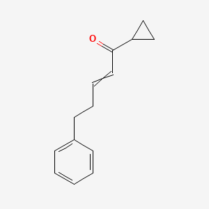 molecular formula C14H16O B12597899 1-Cyclopropyl-5-phenylpent-2-en-1-one CAS No. 917575-20-3