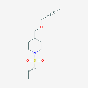 molecular formula C13H21NO3S B12597905 4-{[(But-2-yn-1-yl)oxy]methyl}-1-(prop-1-ene-1-sulfonyl)piperidine CAS No. 647025-18-1