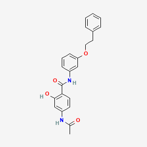 4-Acetamido-2-hydroxy-N-[3-(2-phenylethoxy)phenyl]benzamide